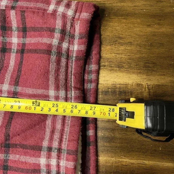 Dickies Women’s Sherpa Lined Red Black Plaid Jacket With Hood XXL Men’s Medium - Picture 4 of 7